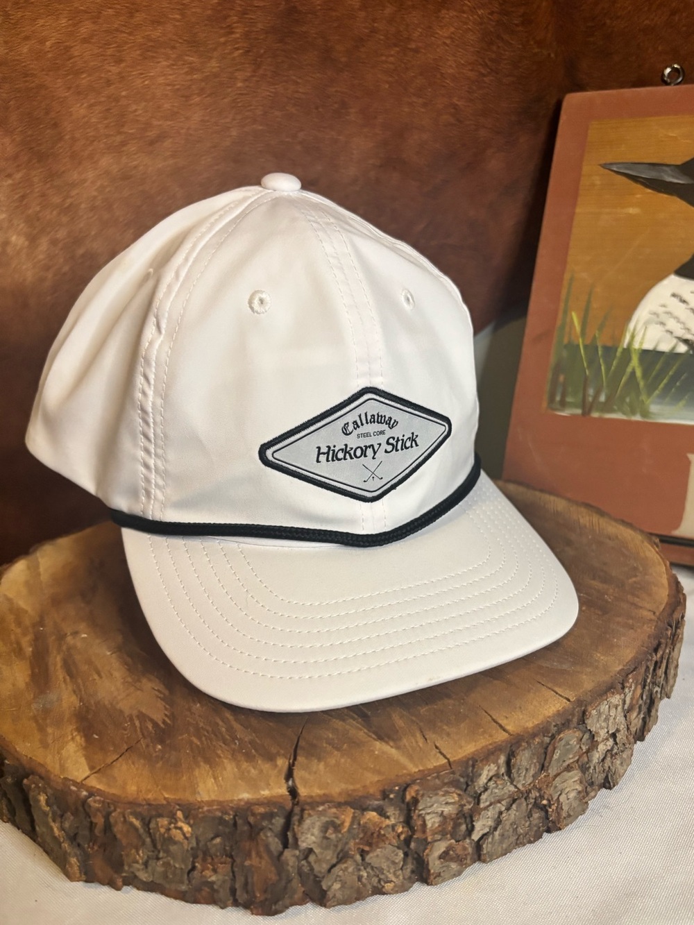 Callaway Hickory Stick Golf Snapback Hat | White Rope Cap Vintage Style